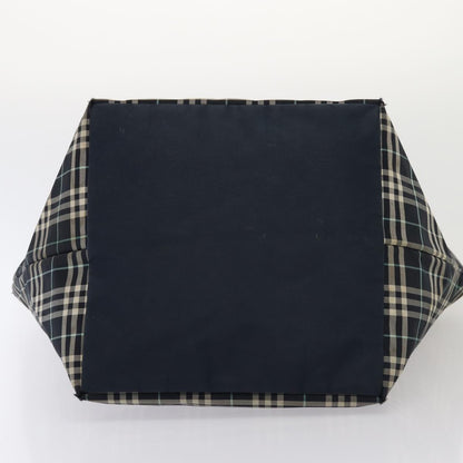BURBERRY s Nova Check Blue Label Hand Bag Canvas 2Set Navy Auth ti1802