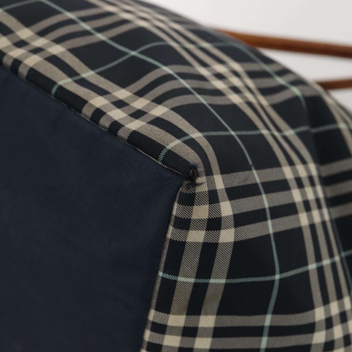 BURBERRY s Nova Check Blue Label Hand Bag Canvas 2Set Navy Auth ti1802