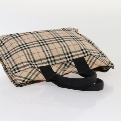 BURBERRY s Nova Check Blue Label Hand Bag Canvas 2Set Black Auth ti1803