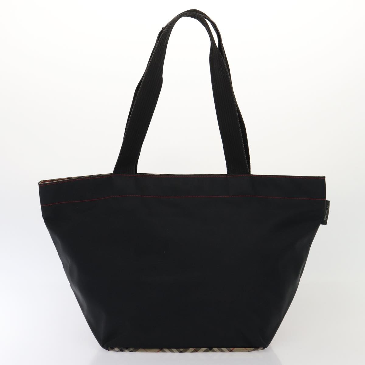 BURBERRY s Nova Check Blue Label Hand Bag Canvas 2Set Black Auth ti1803