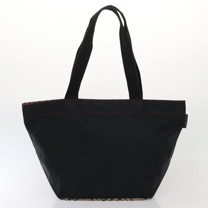 BURBERRY s Nova Check Blue Label Hand Bag Canvas 2Set Black Auth ti1803