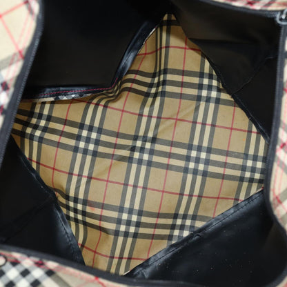 BURBERRY s Nova Check Blue Label Hand Bag Canvas 2Set Black Auth ti1803
