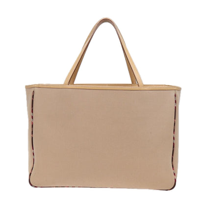 BURBERRY Nova Check Tote Bag Canvas Beige Auth ti1812