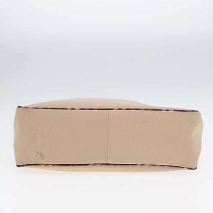 BURBERRY Nova Check Tote Bag Canvas Beige Auth ti1812