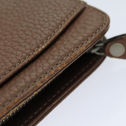 BURBERRY Clutch Bag Leather Brown Auth ti1816