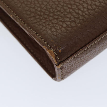 BURBERRY Clutch Bag Leather Brown Auth ti1816
