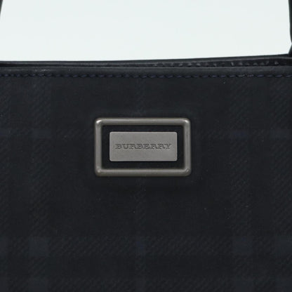 BURBERRY Nova Check Hand Bag Canvas Navy Auth ti1824