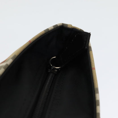 BURBERRY Nova Check Blue Label Hand Bag Nylon Beige Auth ti1838