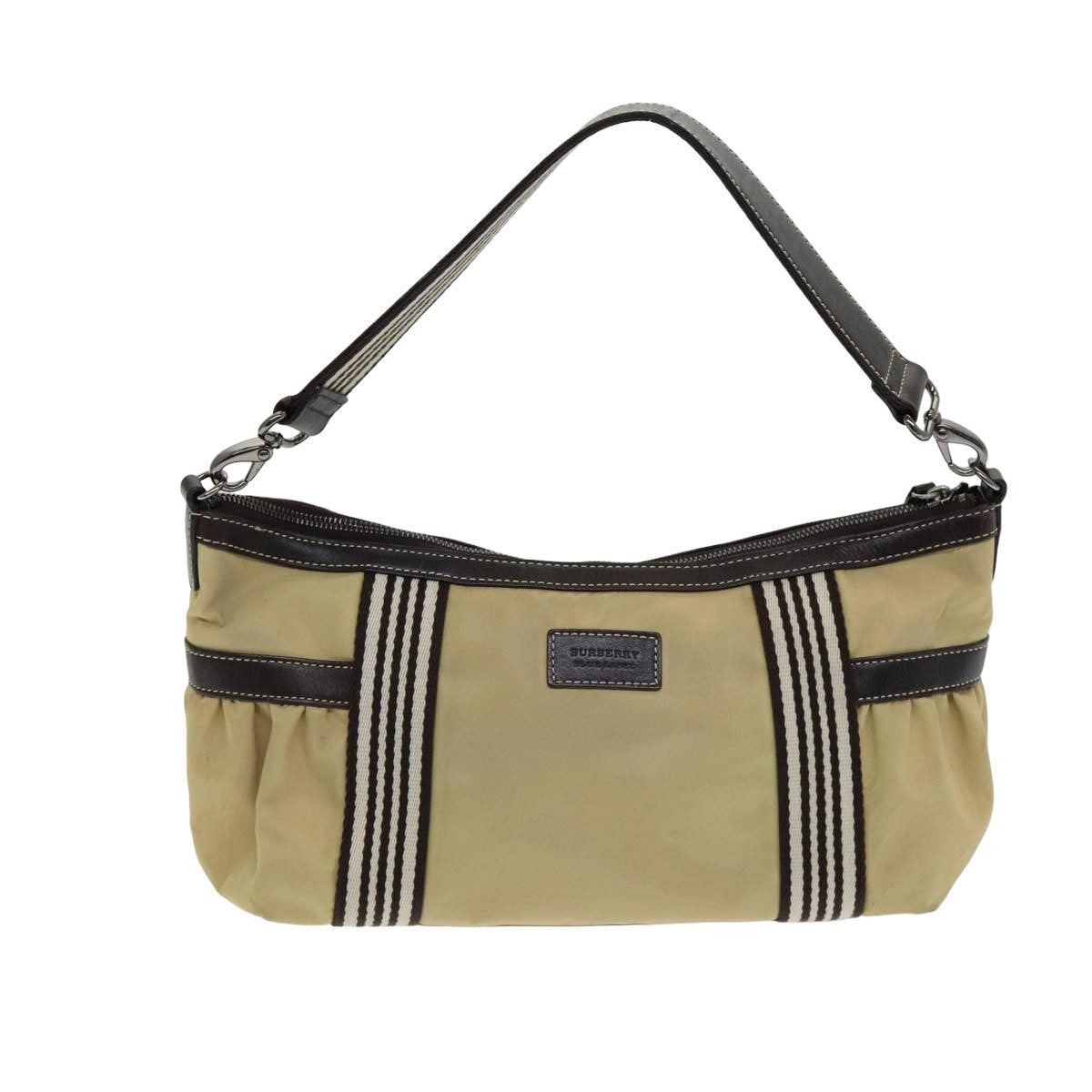 BURBERRY Blue Label Shoulder Bag Nylon 2way Beige Auth ti1840