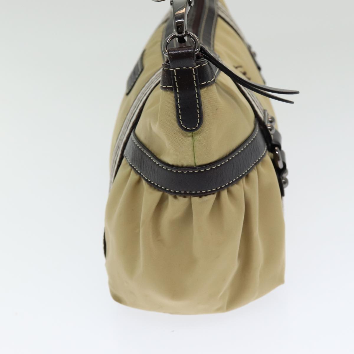 BURBERRY Blue Label Shoulder Bag Nylon 2way Beige Auth ti1840