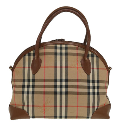 BURBERRYSs Nova Check Hand Bag Canvas Beige Auth ti1856