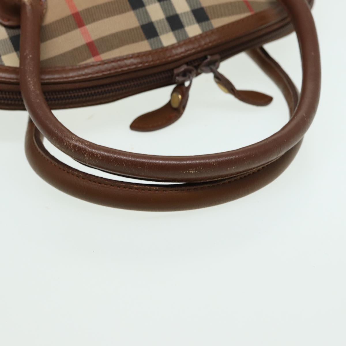 BURBERRYSs Nova Check Hand Bag Canvas Beige Auth ti1856