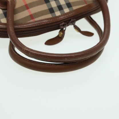 BURBERRYSs Nova Check Hand Bag Canvas Beige Auth ti1856