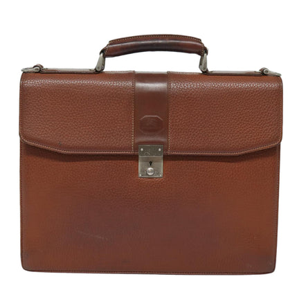 BURBERRY Hand Bag Leather Brown Auth ti1869