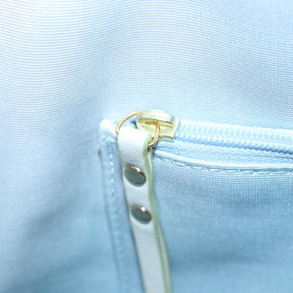 BURBERRY Blue Label Chain Tote Bag straw Blue Auth ti1872