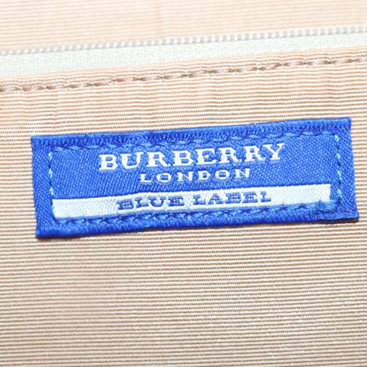 BURBERRY Blue Label Chain Tote Bag straw Brown Auth ti1873