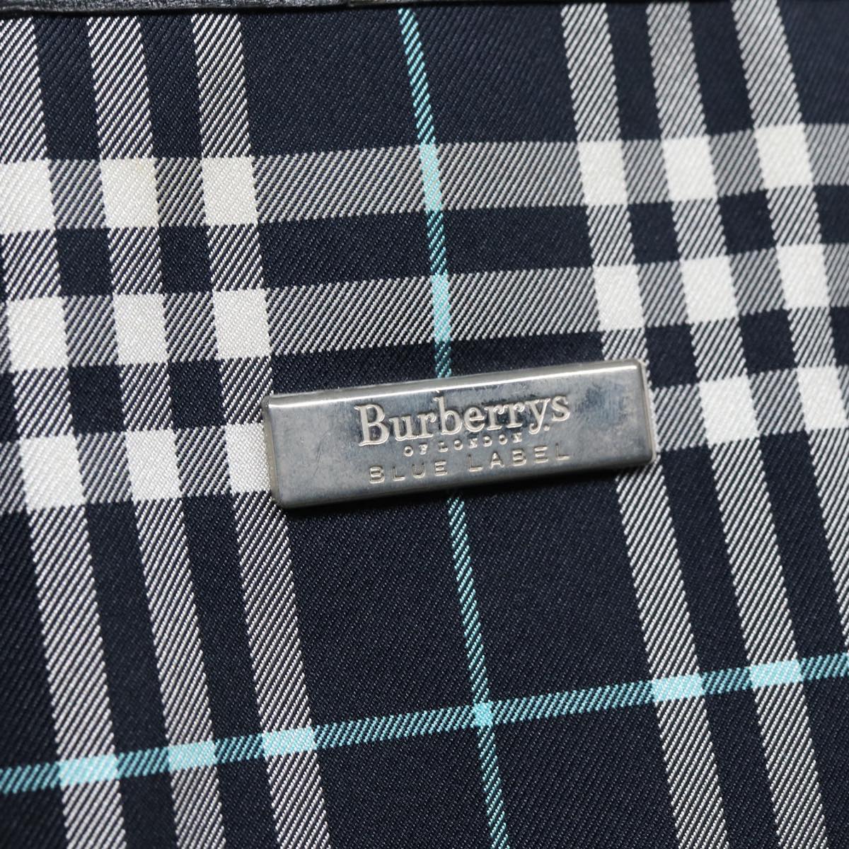 BURBERRYSs Nova Check Blue Label Shoulder Bag Nylon Navy Auth ti1890