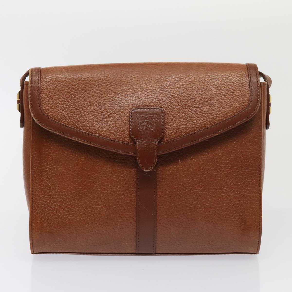 BURBERRYSs Shoulder Bag Leather 2Set Brown Auth ti1942