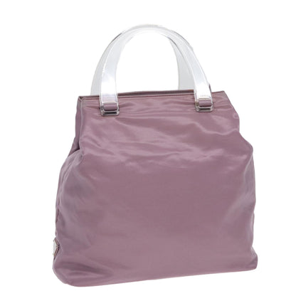 PRADA Hand Bag Nylon Pink Silver Auth ti1945