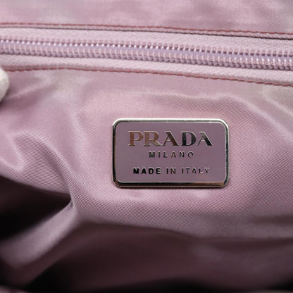 PRADA Hand Bag Nylon Pink Silver Auth ti1945