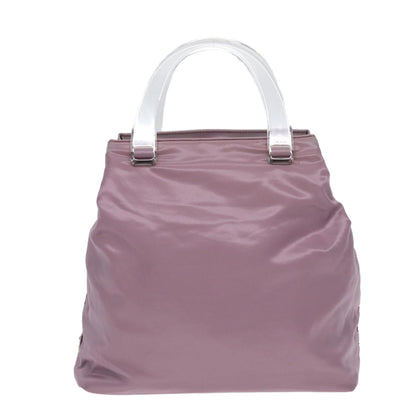 PRADA Hand Bag Nylon Pink Silver Auth ti1945