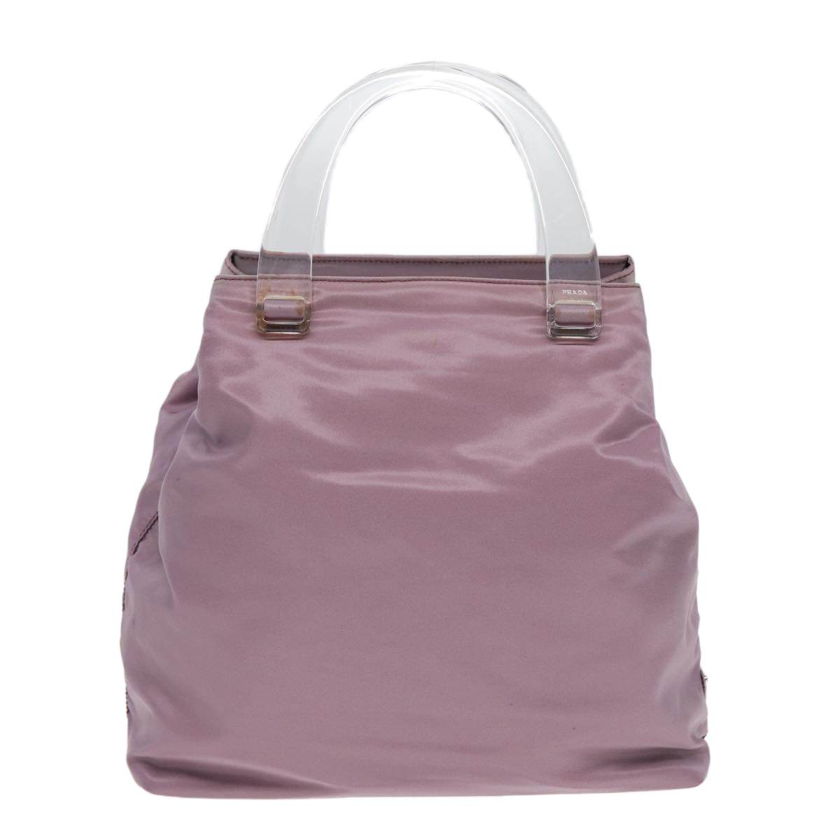 PRADA Hand Bag Nylon Pink Silver Auth ti1945