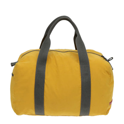 PRADA Sports Boston Bag Nylon Yellow Gray Silver Auth ti1954