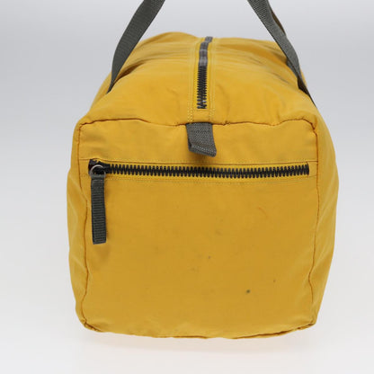 PRADA Sports Boston Bag Nylon Yellow Gray Silver Auth ti1954