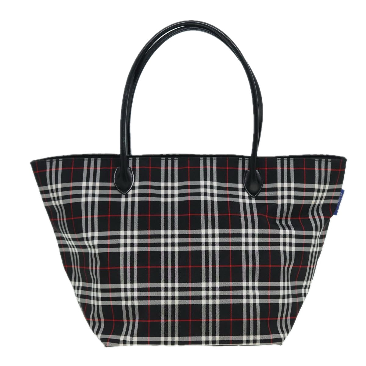 BURBERRYSs Blue Label Tote Bag Nylon Black Silver Auth ti1960