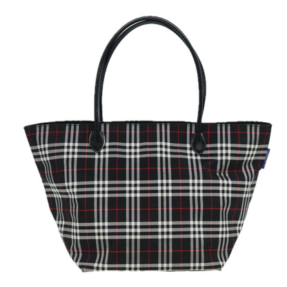 BURBERRYSs Blue Label Tote Bag Nylon Black Silver Auth ti1960