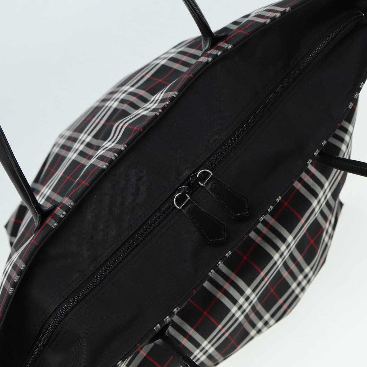 BURBERRYSs Blue Label Tote Bag Nylon Black Silver Auth ti1960