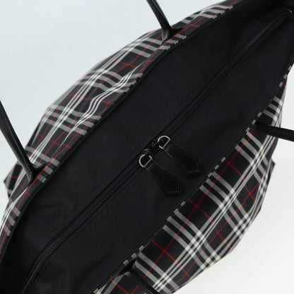 BURBERRYSs Blue Label Tote Bag Nylon Black Silver Auth ti1960