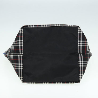 BURBERRYSs Blue Label Tote Bag Nylon Black Silver Auth ti1960