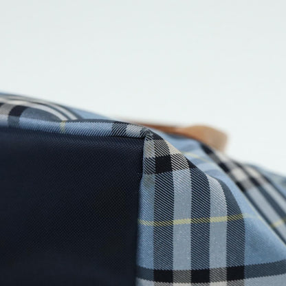 BURBERRYSs Nova Check Blue Label Hand Bag Nylon Blue Auth ti1991
