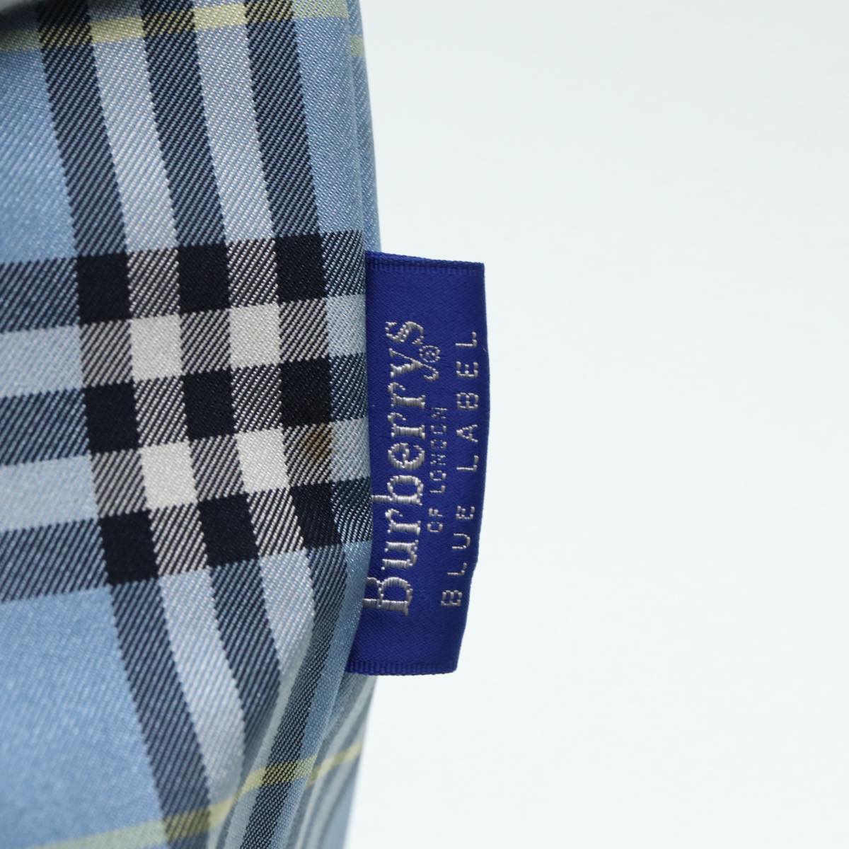 BURBERRYSs Nova Check Blue Label Hand Bag Nylon Blue Auth ti1991