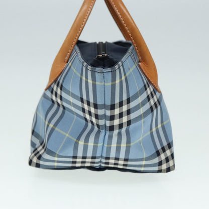 BURBERRYSs Nova Check Blue Label Hand Bag Nylon Blue Auth ti1991