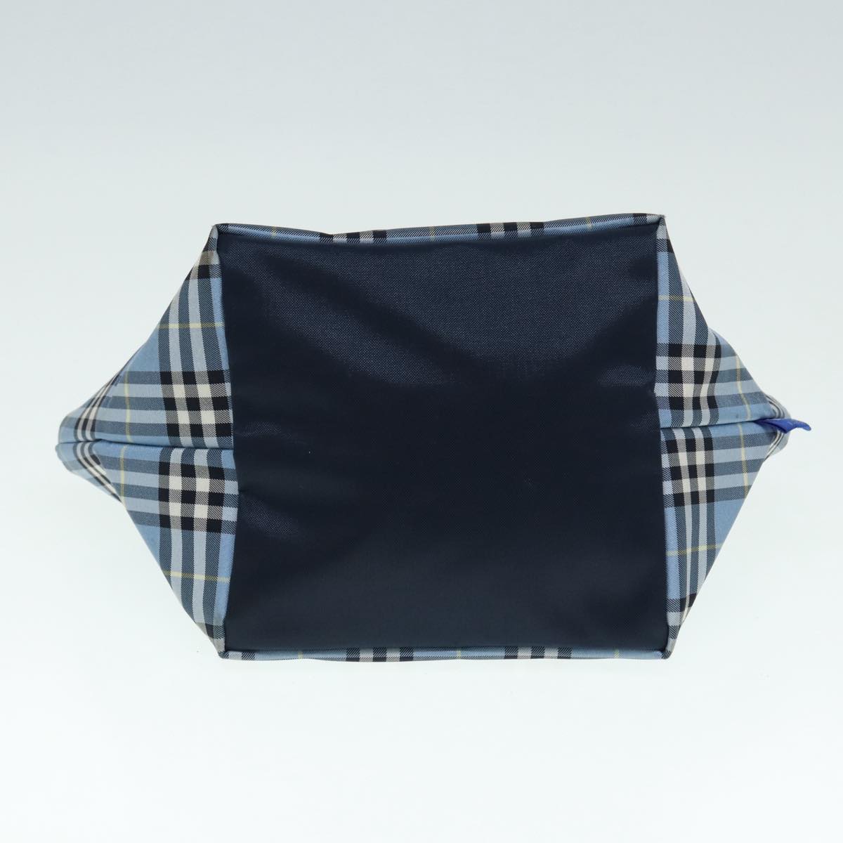 BURBERRYSs Nova Check Blue Label Hand Bag Nylon Blue Auth ti1991