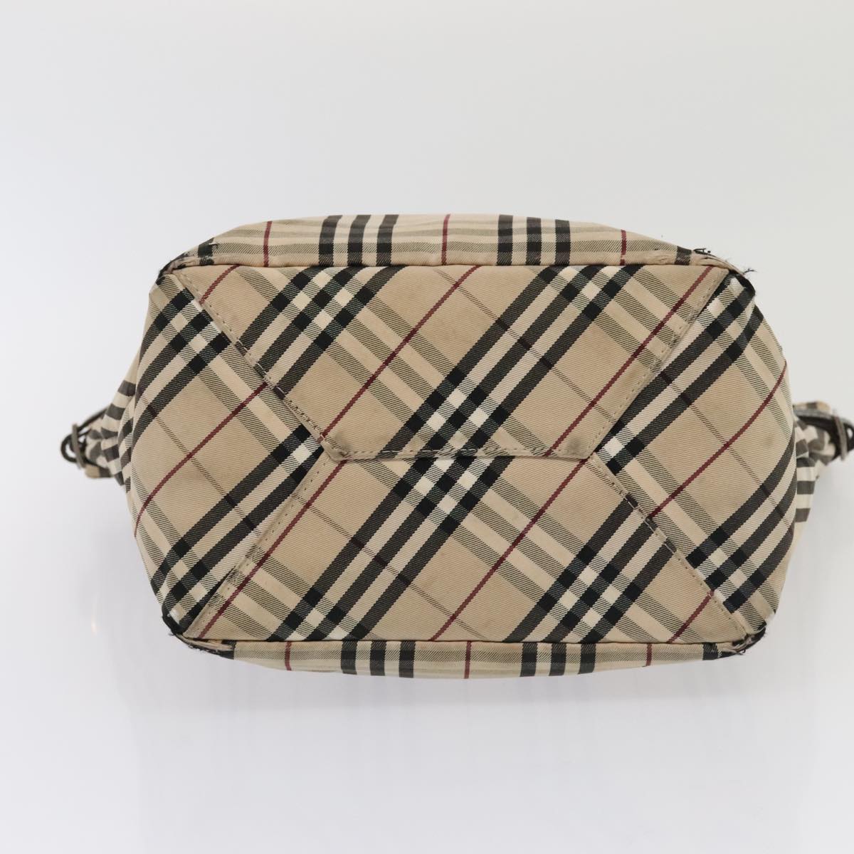 BURBERRYSs Nova Check Hand Bag Canvas 2Set Beige Black Auth ti1995