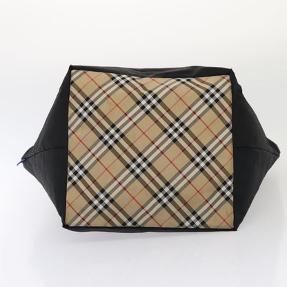 BURBERRYSs Nova Check Hand Bag Canvas 2Set Beige Black Auth ti1995