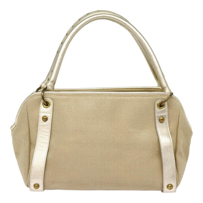 BURBERRY Blue Label Shoulder Bag Leather Beige Gold Auth ti2004