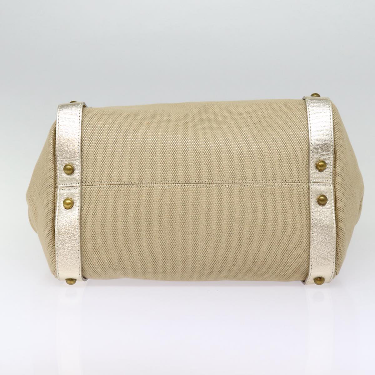 BURBERRY Blue Label Shoulder Bag Leather Beige Gold Auth ti2004