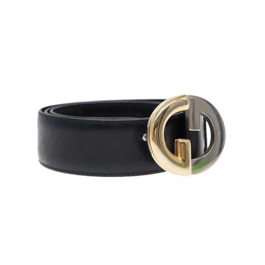 GUCCI Belt Leather 33.5" Black Auth ti2013