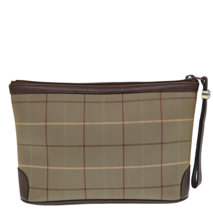 BURBERRYSs Nova Check Clutch Bag Canvas Beige Auth ti2016