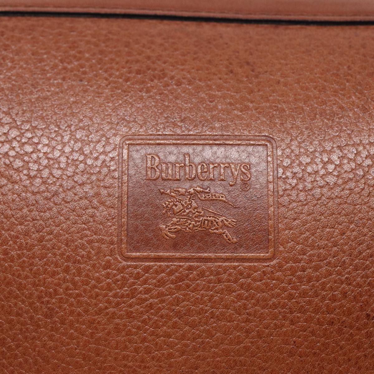 BURBERRYSs Shoulder Bag Leather Brown Gold Auth ti2030