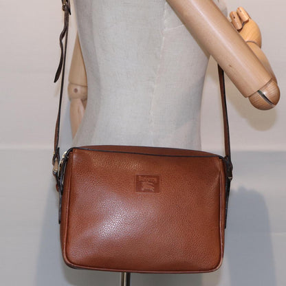BURBERRYSs Shoulder Bag Leather Brown Gold Auth ti2030
