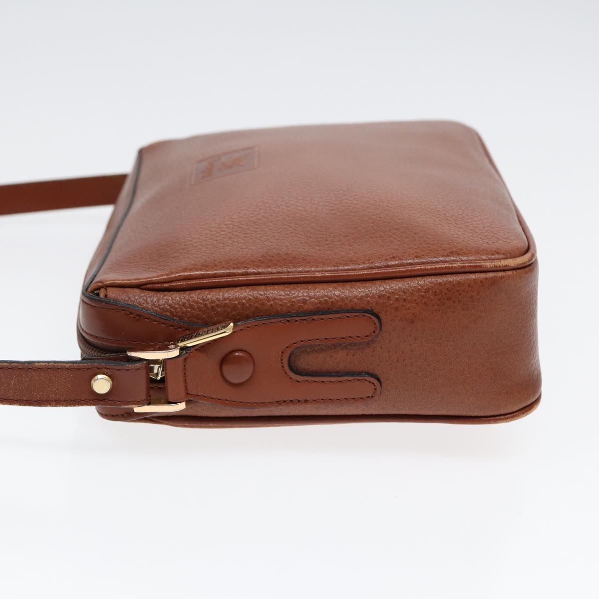 BURBERRYSs Shoulder Bag Leather Brown Gold Auth ti2030