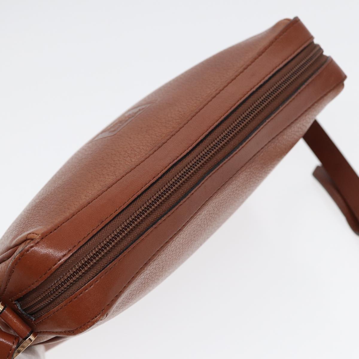 BURBERRYSs Shoulder Bag Leather Brown Gold Auth ti2030