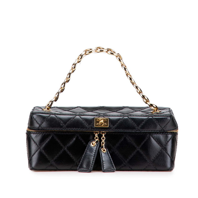 Chanel Matelasse Coco Mark Chain Leather Vanity Bag