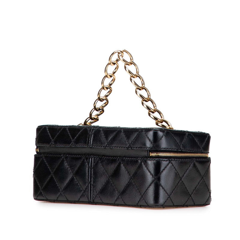 Chanel Matelasse Coco Mark Chain Leather Vanity Bag