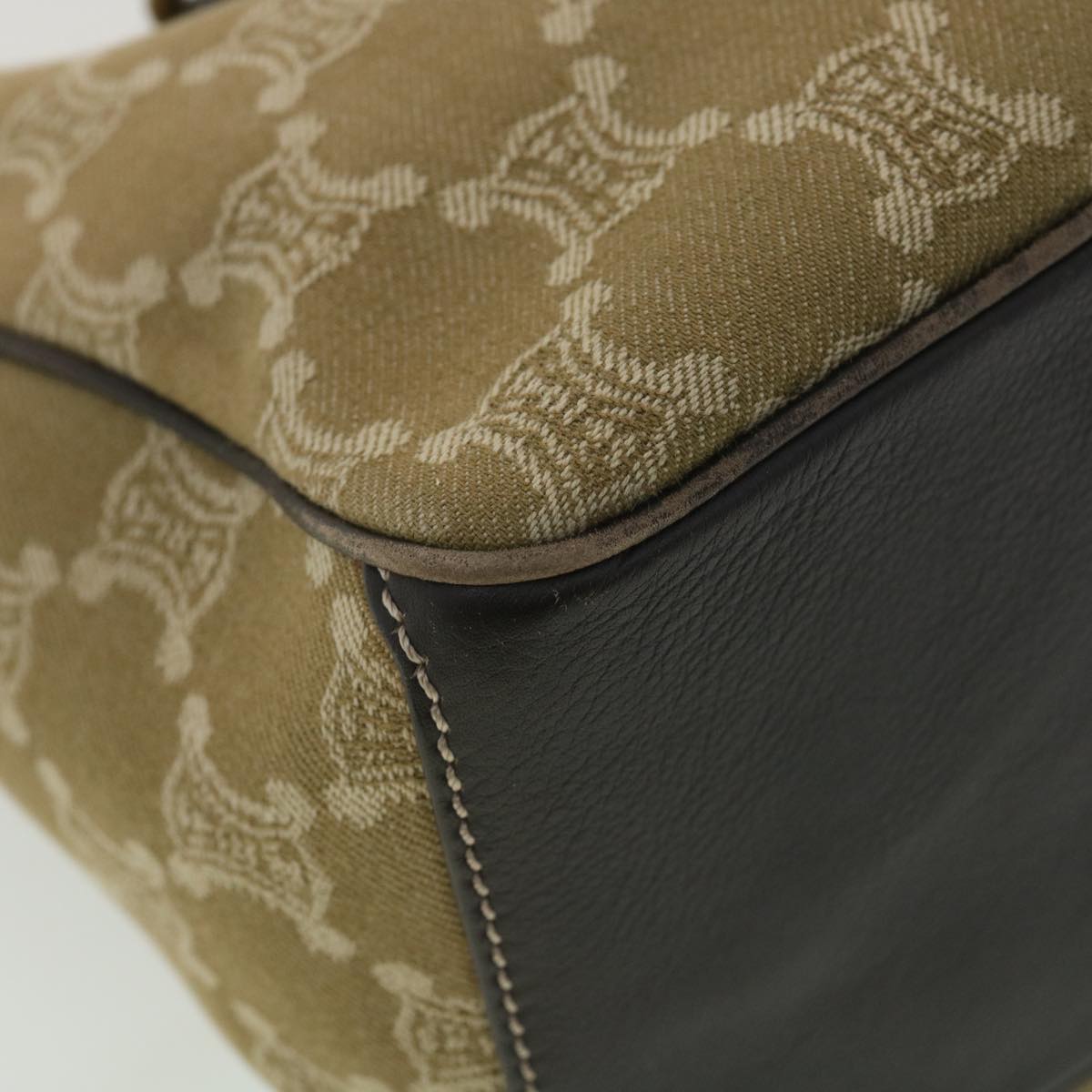 Celine Paris Macadam Canvas Hand Bag Brown  ti813